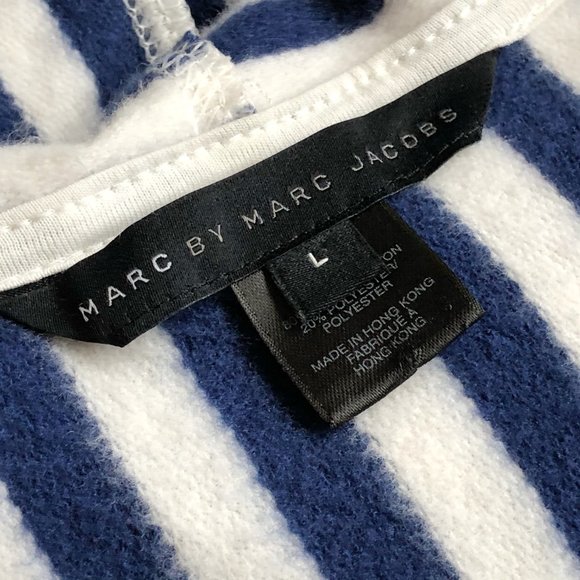 Large MARC BY MARC Blue/White Hoodie Sweatshirt - Picture 6 of 8